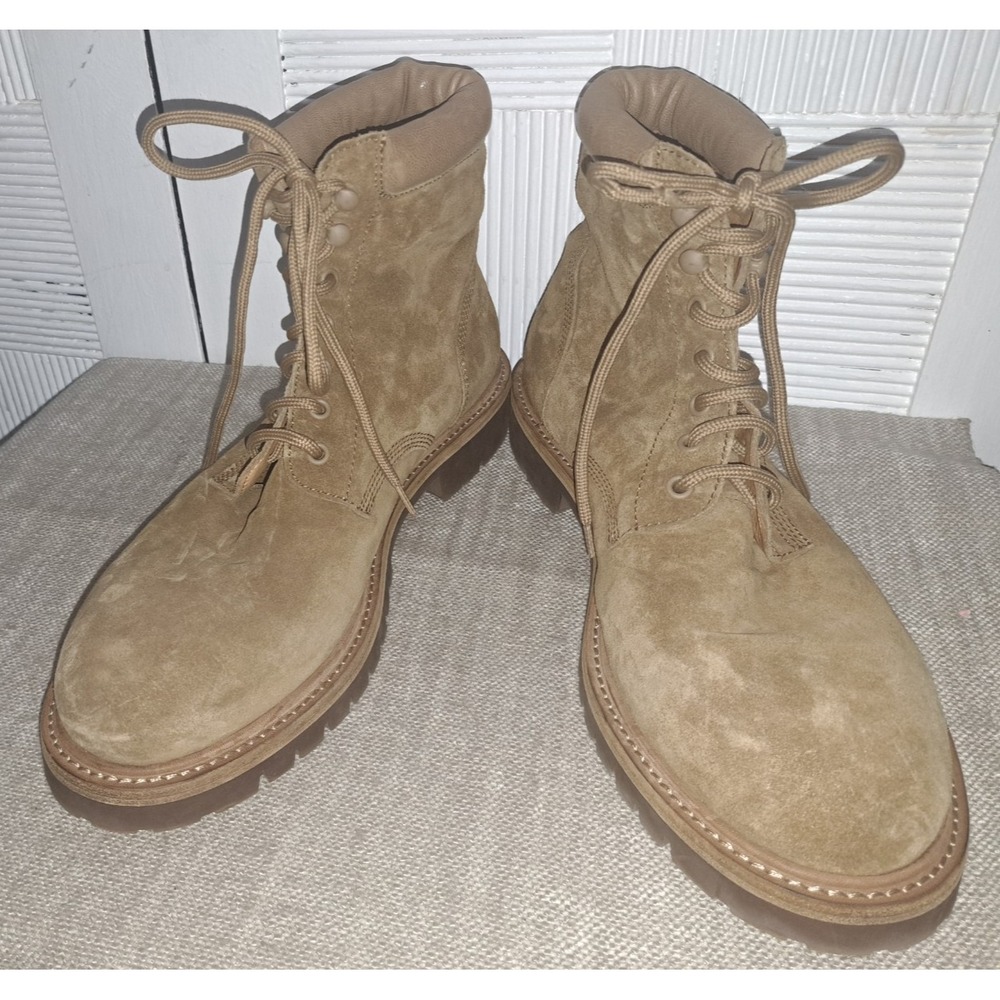 Officine Creative Boots  Size 12 EU 45 Beige Suede Combat Lugg Soles Italy